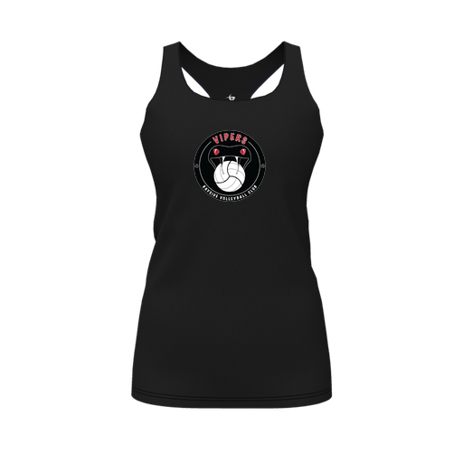 [CUS-DFW-RCBK-PER-BLK-FYS-LOGO1] Racerback Tank Top (Female Youth S, Black, Logo 1)