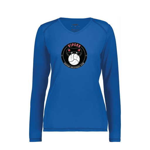 [6847.060.XS-LOGO1] Women's SoftTouch Long Sleeve (Female Adult XS, Royal, Logo 1)