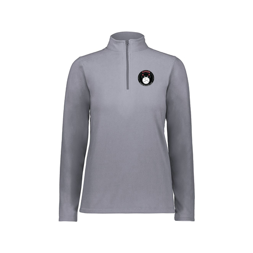 [6864.059.XS-LOGO1] Ladies MicroFleece 1/4 Zip Pullover (Female Adult XS, Gray, Logo 1)