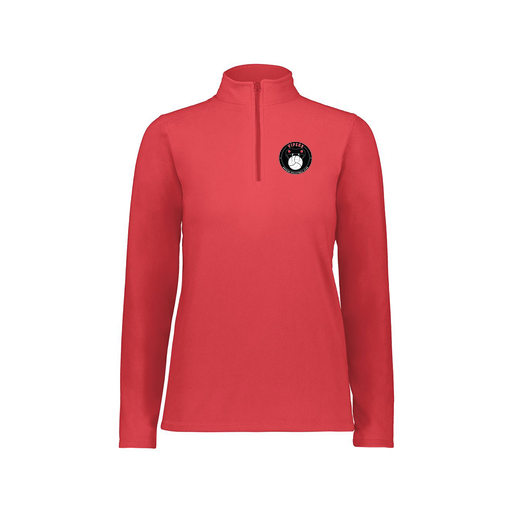 [6864.083.XS-LOGO1] Ladies MicroFleece 1/4 Zip Pullover (Female Adult XS, Red, Logo 1)