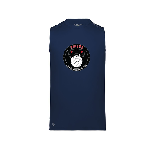 [222593.065.S-LOGO1] Men's CoolDry TankTop (Adult S, Navy, Logo 1)