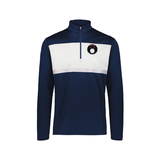 [222691.301.S-LOGO1] Youth Bold 1/4 Zip Pullover (Youth S, Navy, Logo 1)