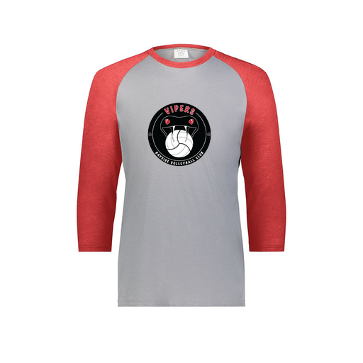 [6880.27V.S-LOGO1] Youth Vintage 3/4 T-Shirt (Youth S, Red, Logo 1)