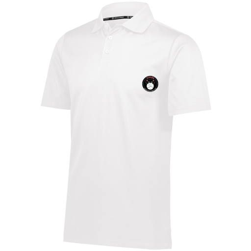[222568.005.S-LOGO1] Men's Prism Polo (Adult S, White, Logo 1)
