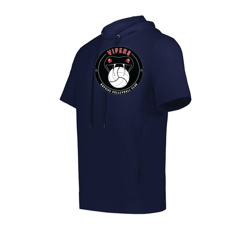 [222505.065.S-LOGO1] Men's Venturs Soft Knit Short Sleeve Hoodie (Adult S, Navy, Logo 1)