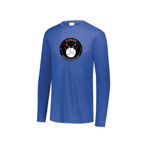 [FTLCUBRY-YS-LOGO1] Decker Youth Tri-Blend T-Shirt - Long Sleeve (Youth S, Royal, Logo 1)