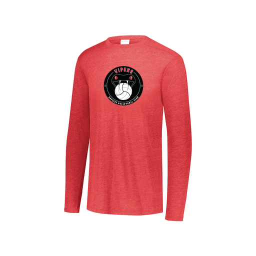 [FTLCUBRD-YS-LOGO1] Decker Youth Tri-Blend T-Shirt - Long Sleeve (Youth S, Red, Logo 1)