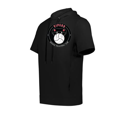 [222605.080.S-LOGO1] YOUTH VENTURA SOFT KNIT SHORT SLEEVE HOODIE (Youth S, Black, Logo 1)