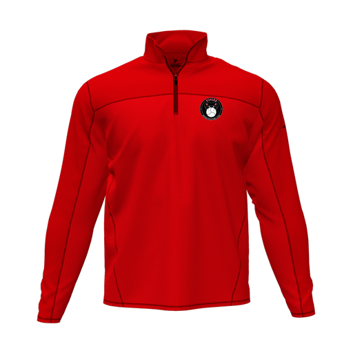 [CUS-DFW-QTRZ-PER-LSL-RED-AS-LOGO1] Quarter Zip Pullover (Adult S, Red, Logo 1)