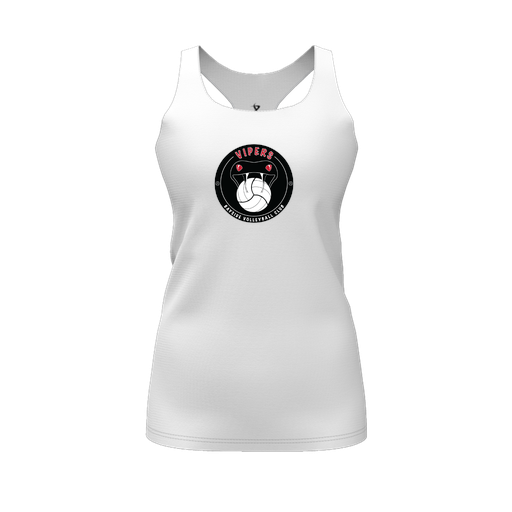 [CUS-DFW-RCBK-PER-WHT-FYS-LOGO1] Racerback Tank Top (Female Youth S, White, Logo 1)