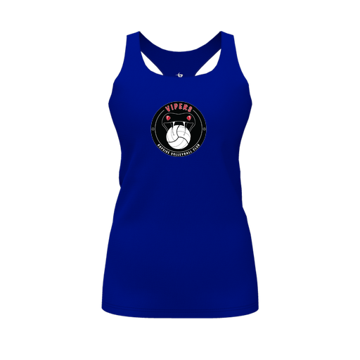 [CUS-DFW-RCBK-PER-RYL-FYS-LOGO1] Racerback Tank Top (Female Youth S, Royal, Logo 1)