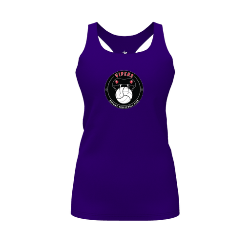 [CUS-DFW-RCBK-PER-PUR-FYS-LOGO1] Racerback Tank Top (Female Youth S, Purple, Logo 1)