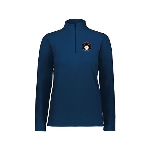 [6864.065.XS-LOGO1] Ladies MicroFleece 1/4 Zip Pullover (Female Adult XS, Navy, Logo 1)