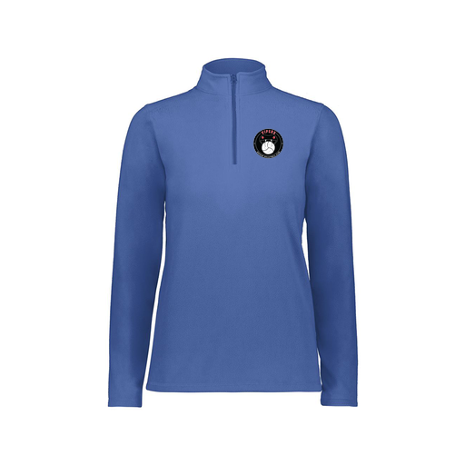 [6864.060.XS-LOGO1] Ladies MicroFleece 1/4 Zip Pullover (Female Adult XS, Royal, Logo 1)