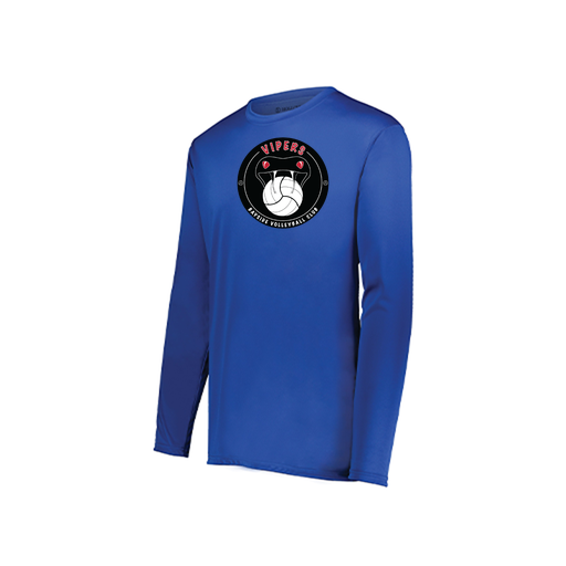 [222823.060.S-LOGO1] Youth LS Smooth Sport Shirt (Youth S, Royal, Logo 1)