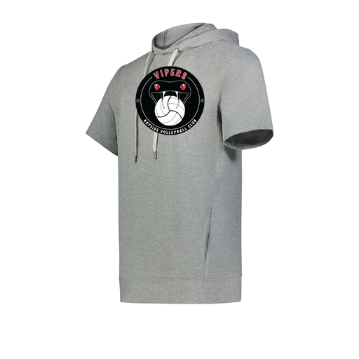 [222605-SIL-YS-LOGO1] YOUTH VENTURA SOFT KNIT SHORT SLEEVE HOODIE (Youth S, Silver, Logo 1)